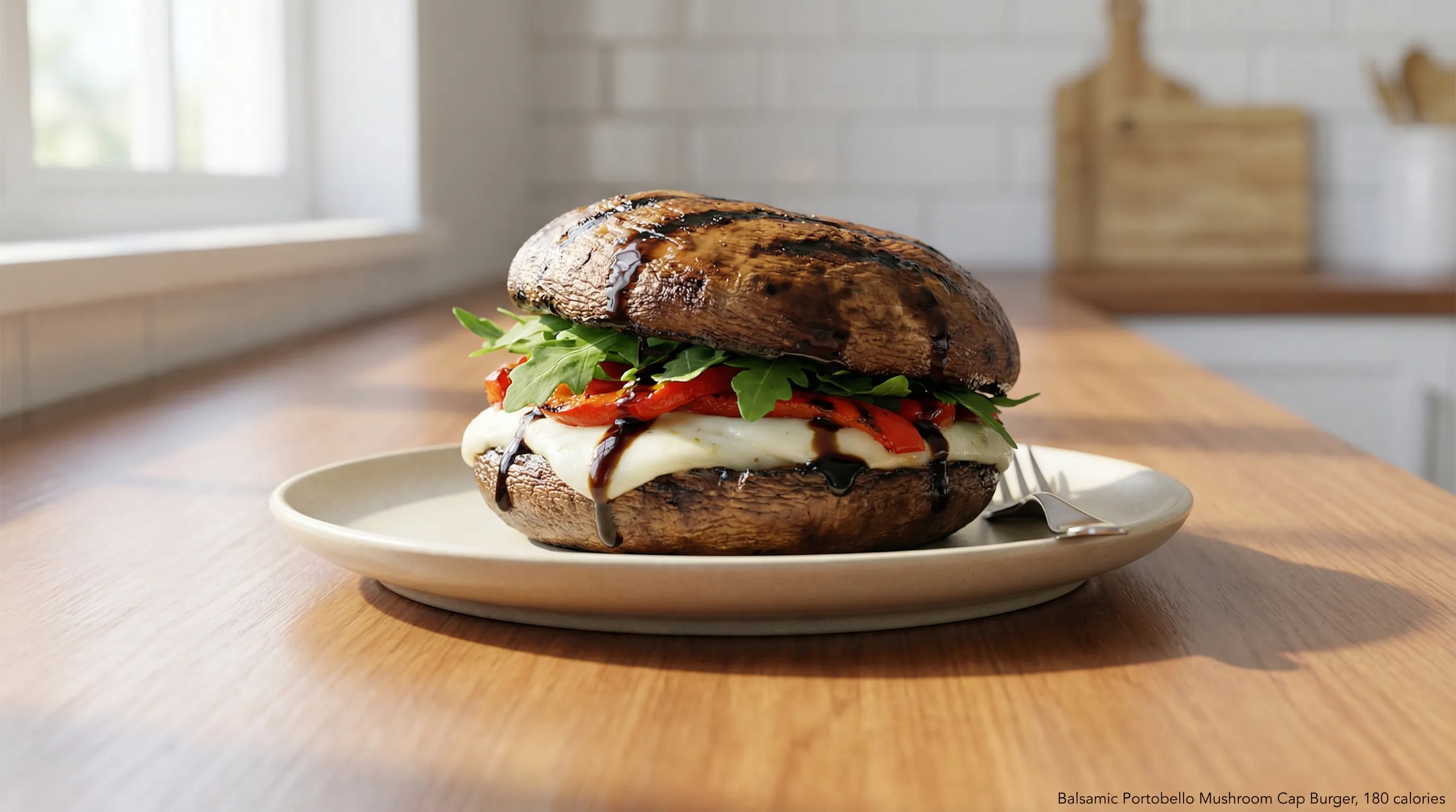 Balsamic Portobello Mushroom Cap Burger