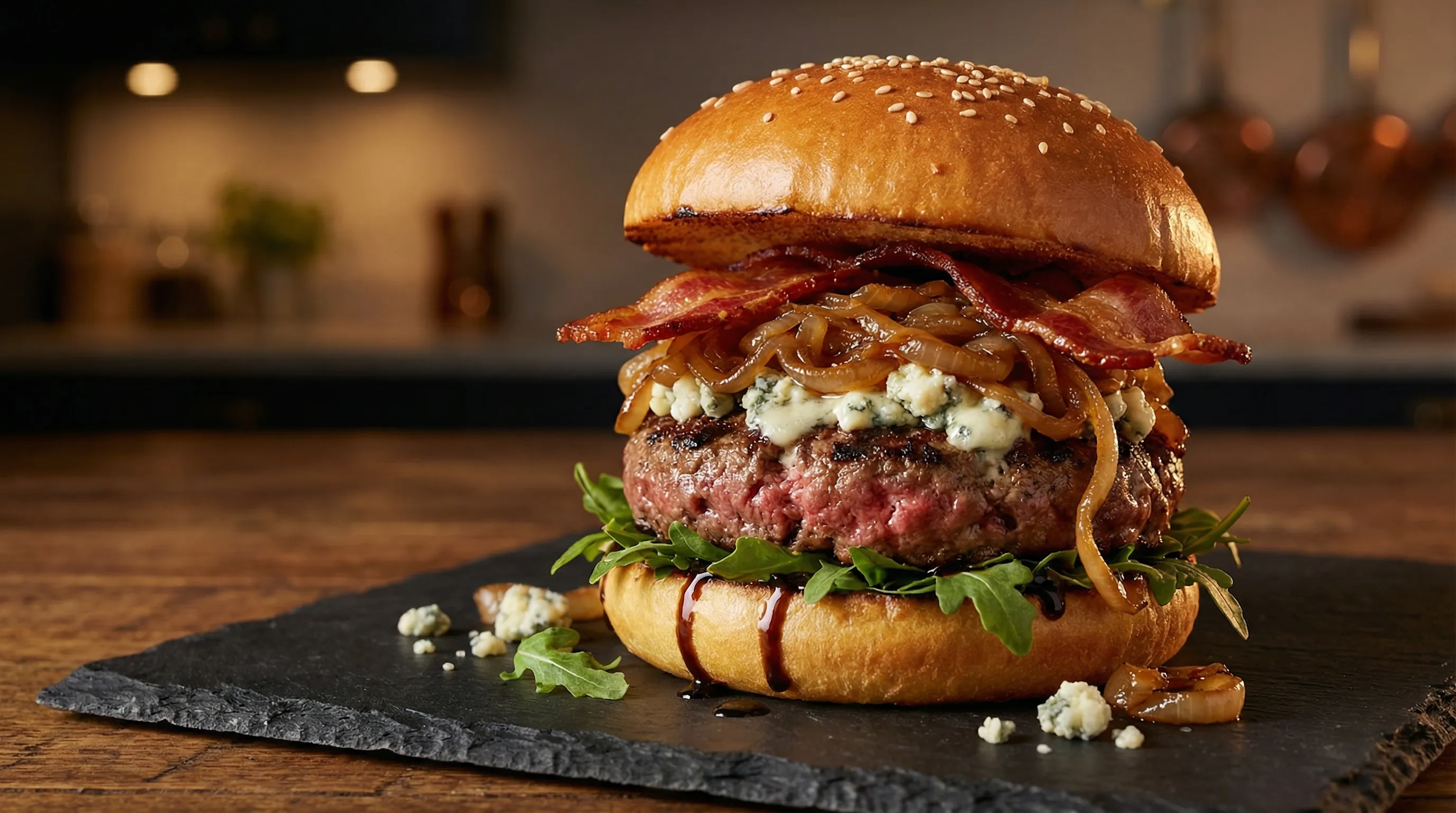 Blue Cheese & Caramelized Onion Steakhouse Burger
