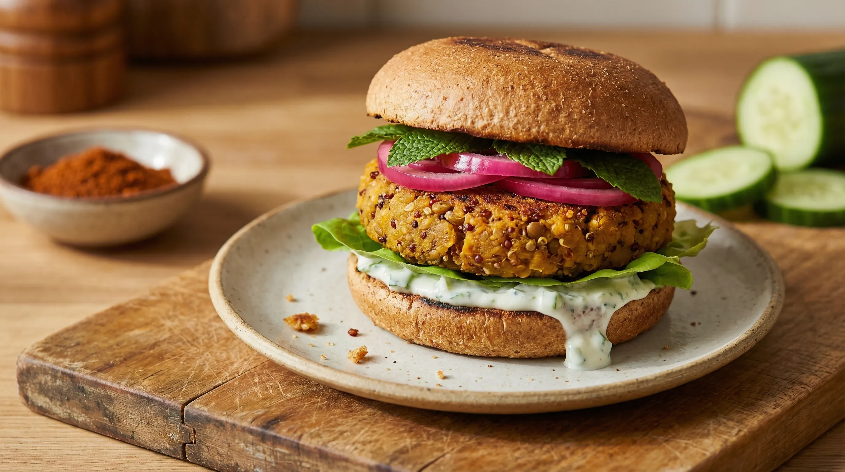 Ethiopian Berbere Lentil Burger