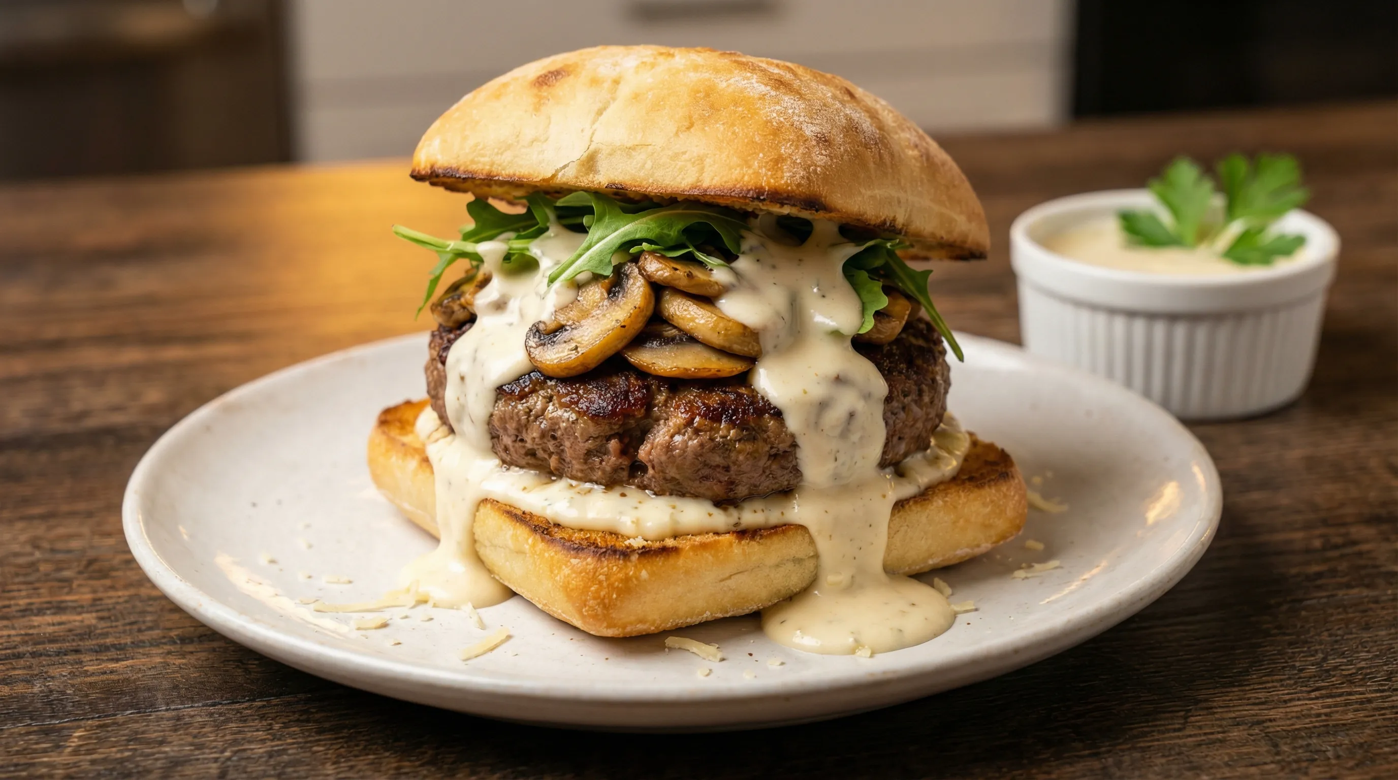 Garlic Parmesan Cream Sauce Burger