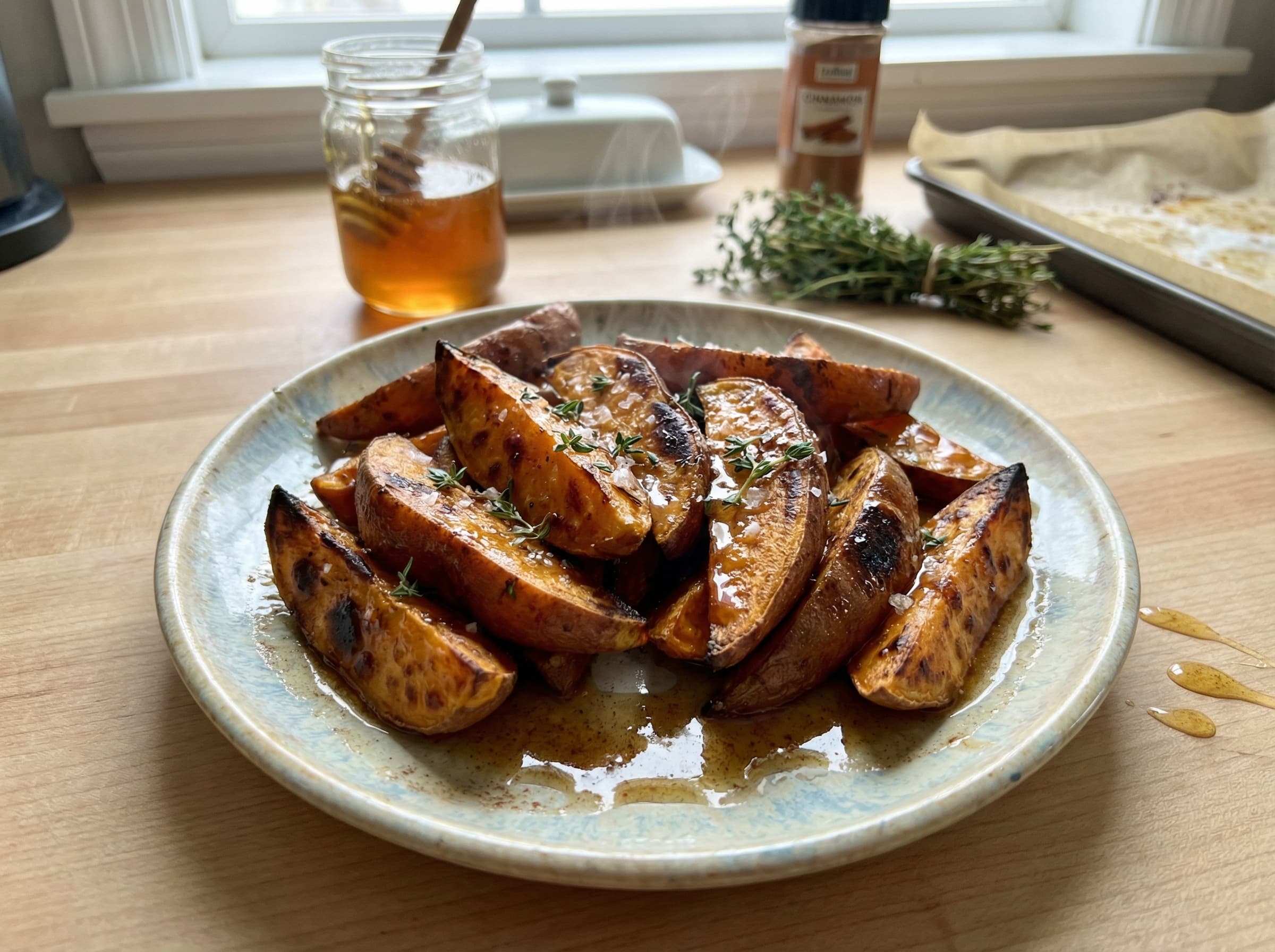 Honey Butter Sweet Potato Wedges