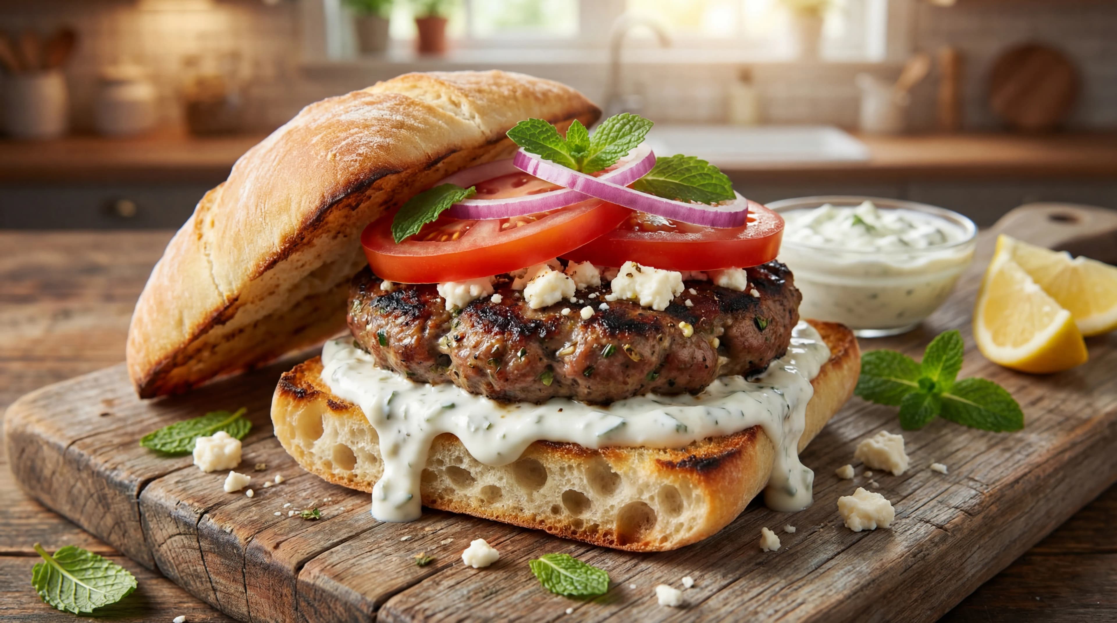 Mediterranean Lamb Burger