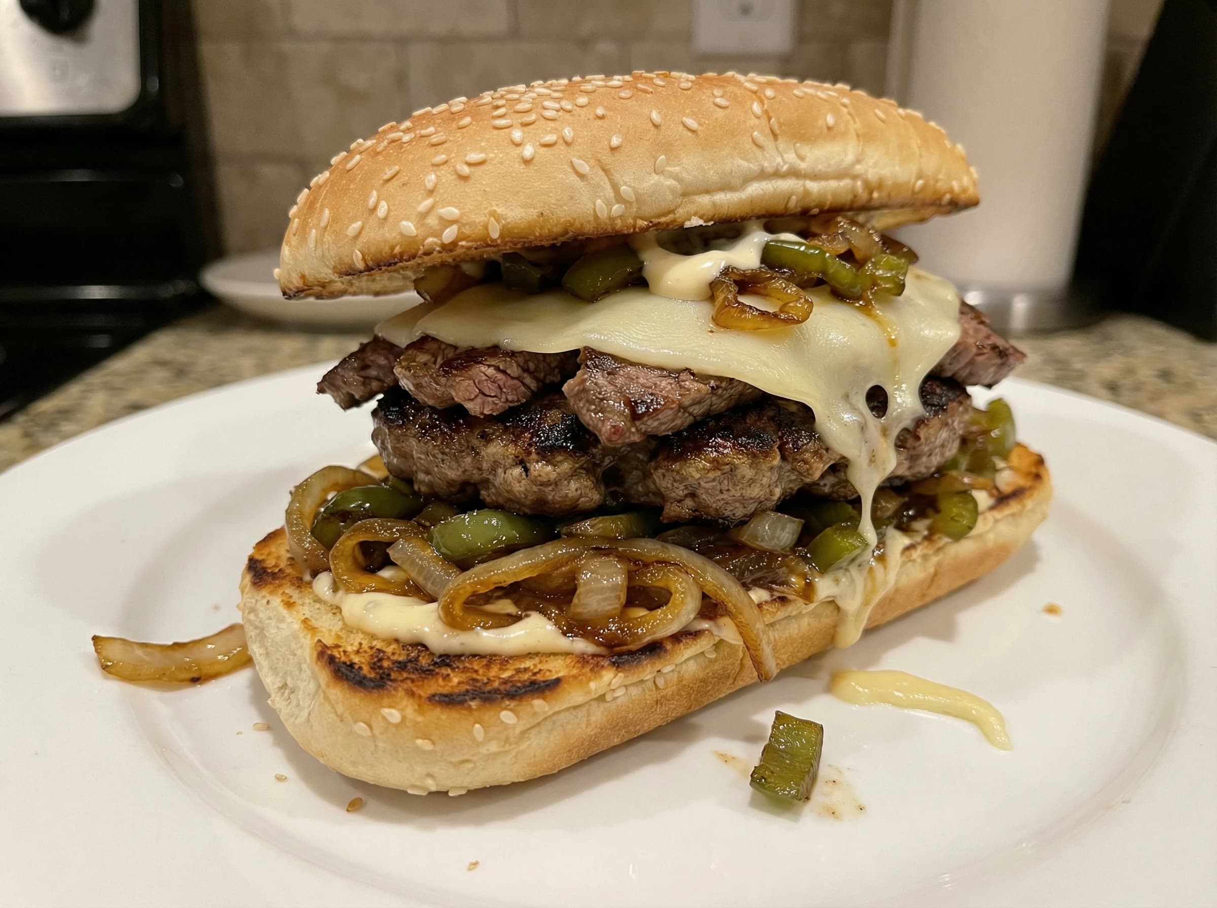 Philly Cheesesteak Burger