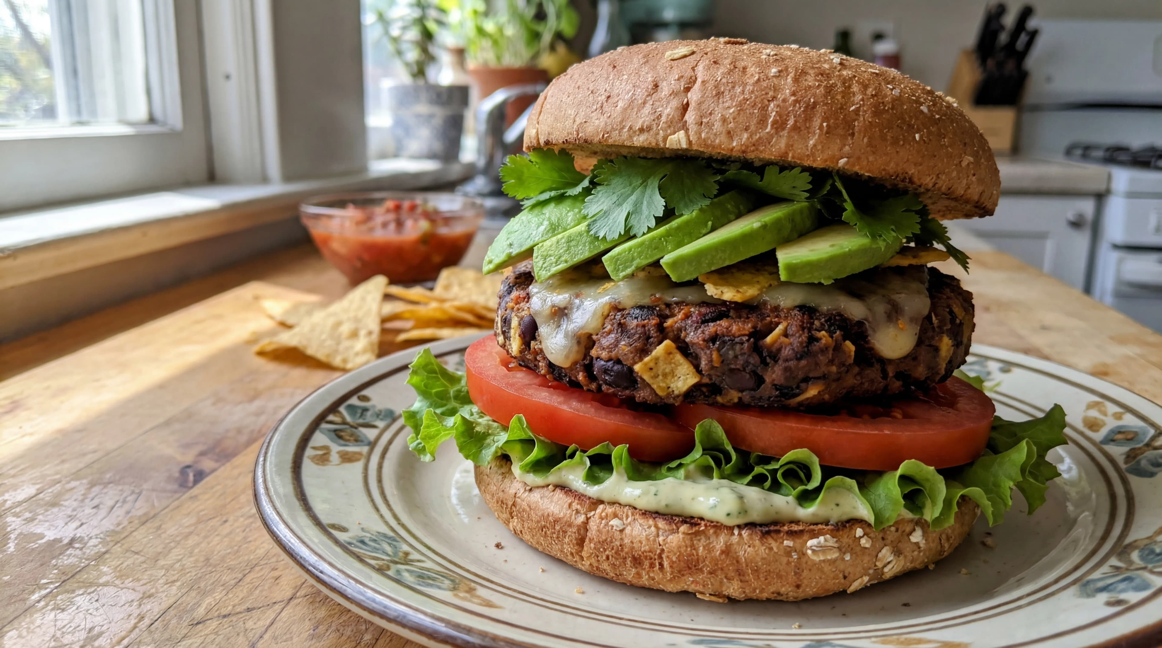Southwestern Chipotle Black Bean Burger
