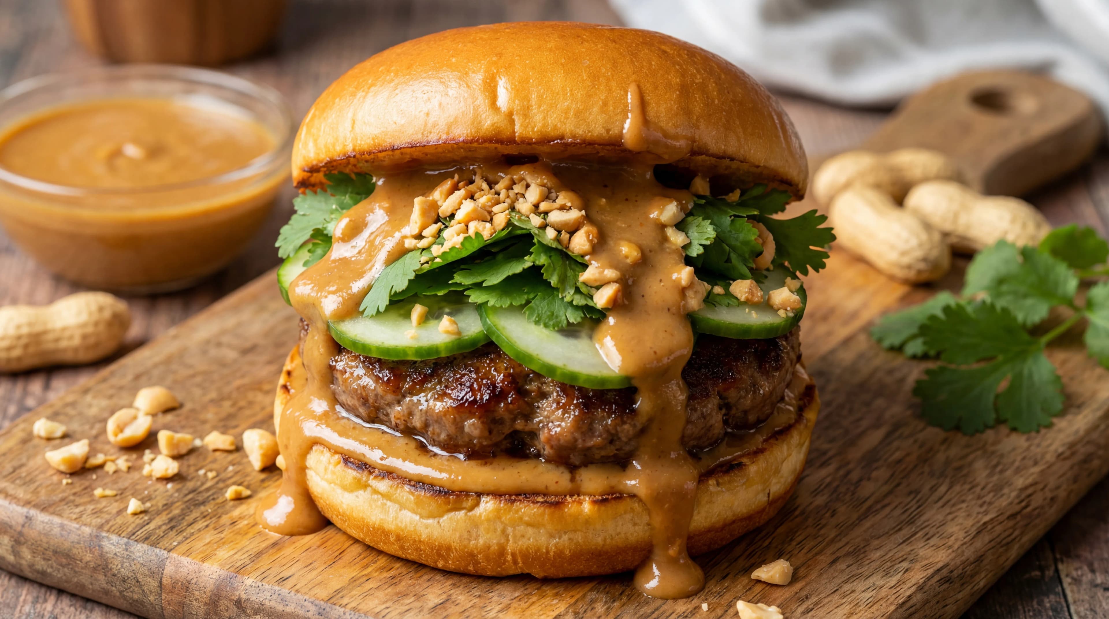 Thai Peanut Satay Sauce Burger