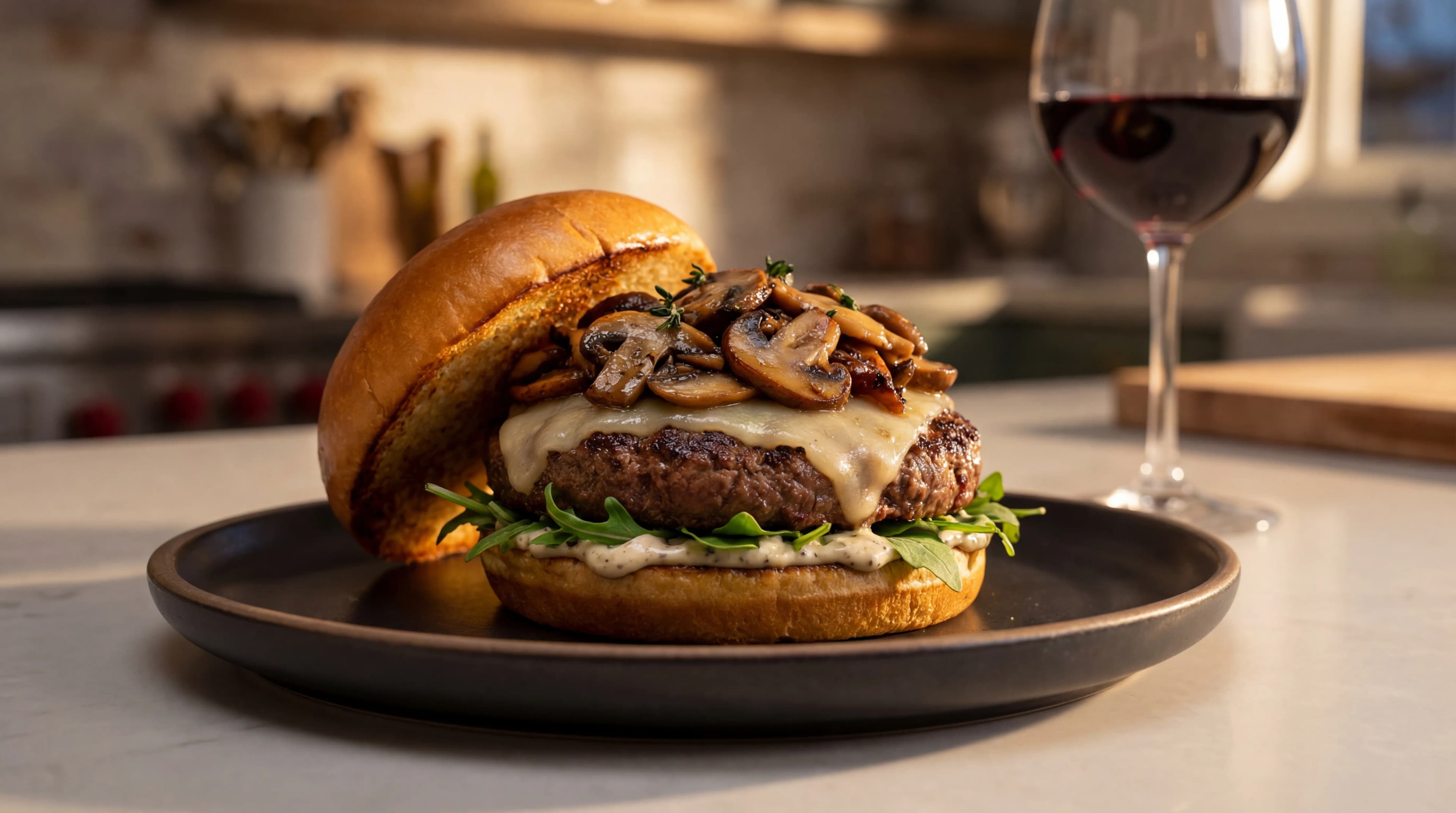 Truffle Mushroom Swiss Burger