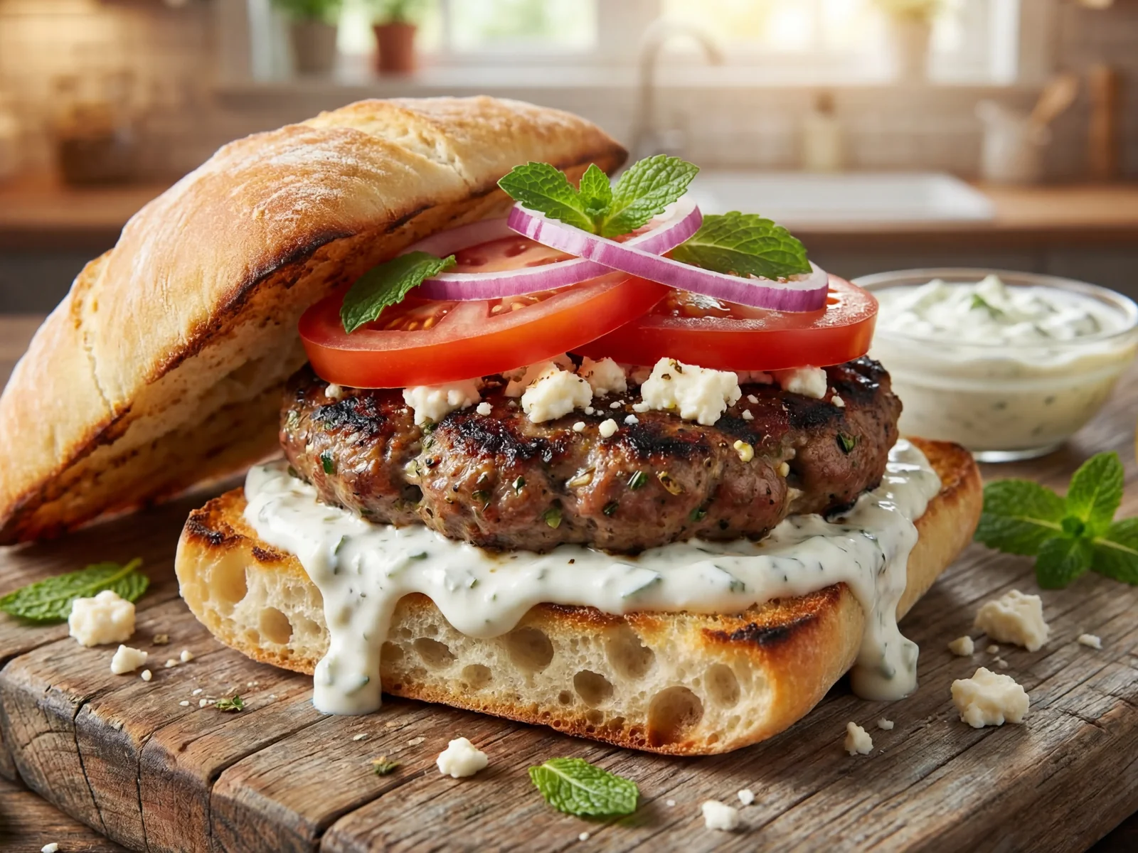 Mediterranean Lamb Burger