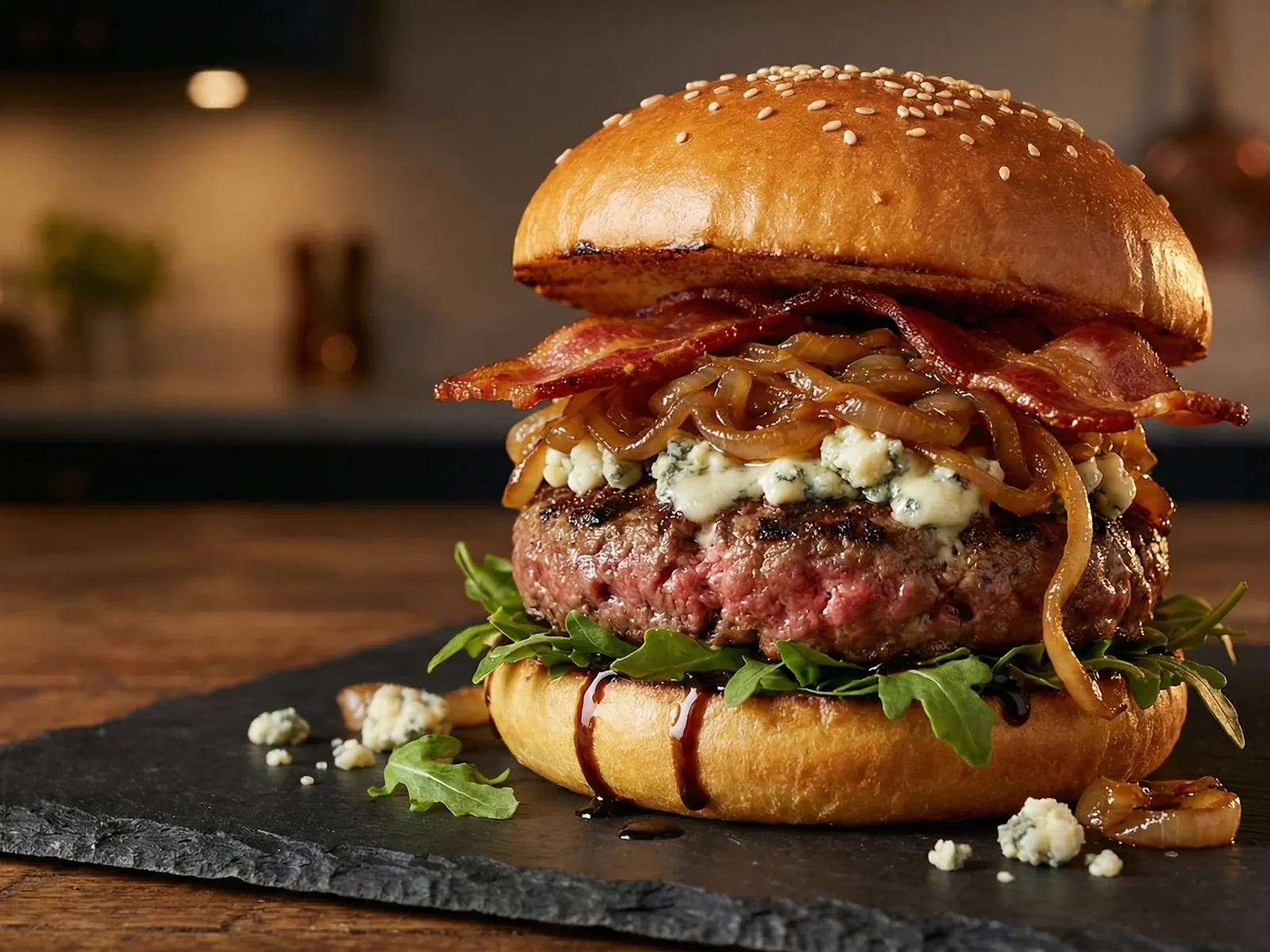 Blue Cheese & Caramelized Onion Steakhouse Burger
