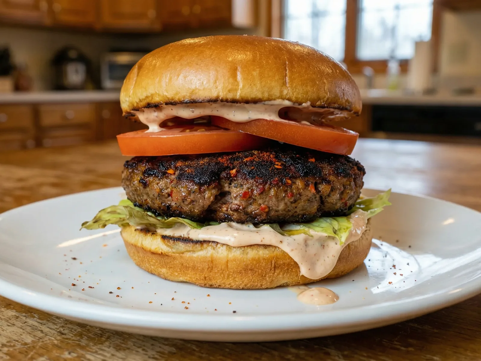 Cajun Blackened Burger with Remoulade