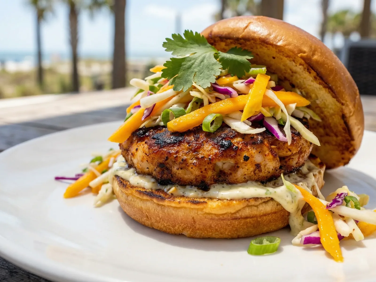 Caribbean Jerk Shrimp Burger