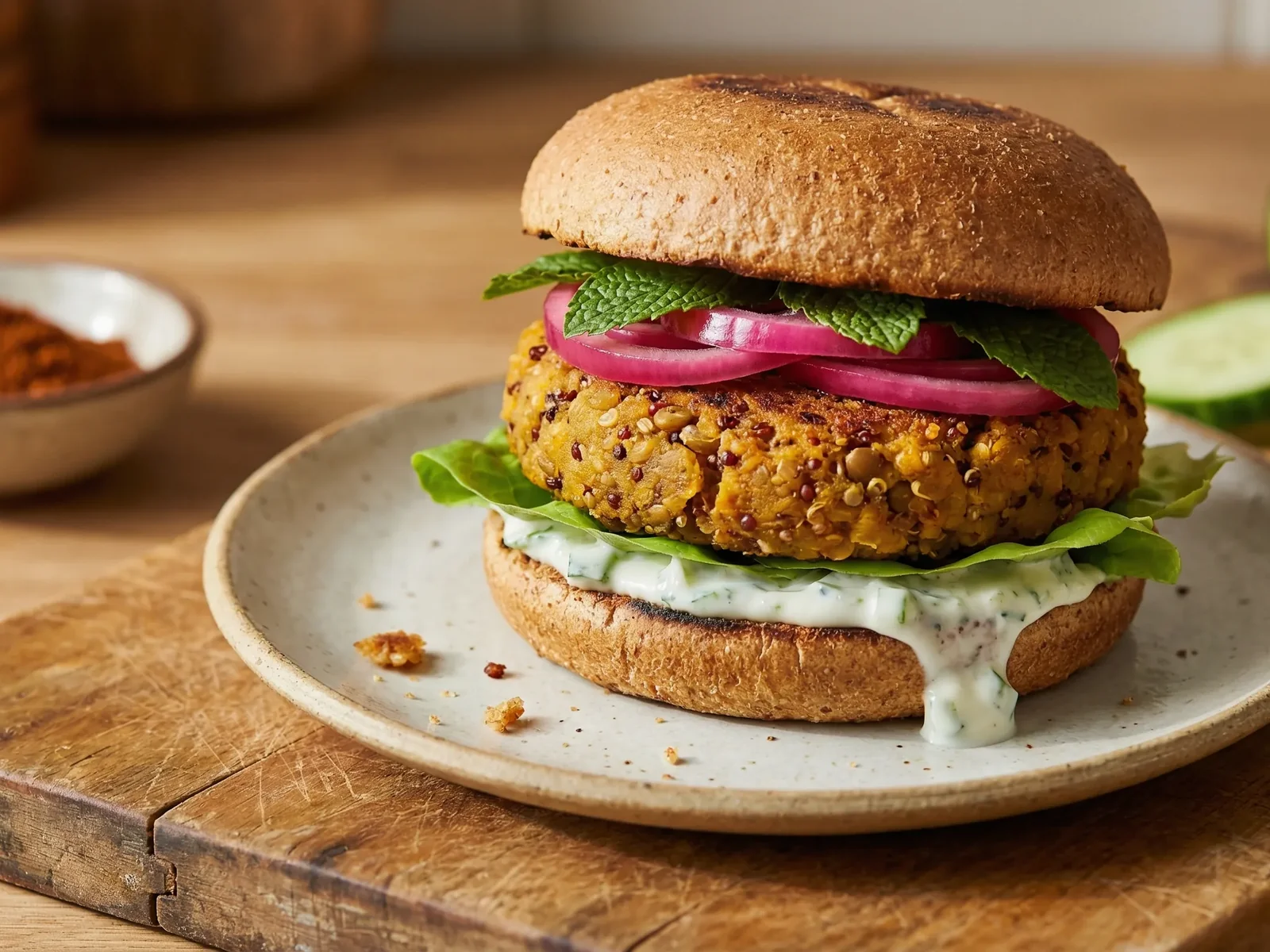 Ethiopian Berbere Lentil Burger