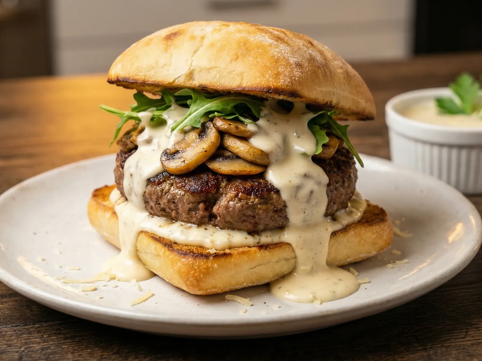 Garlic Parmesan Cream Sauce Burger