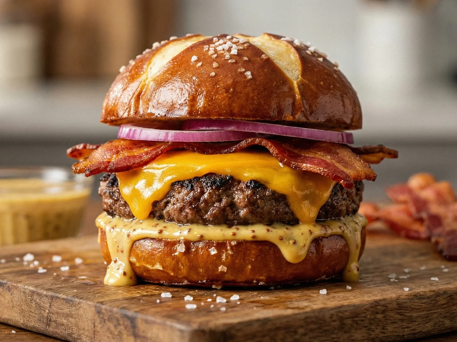 Honey Mustard Pretzel Burger