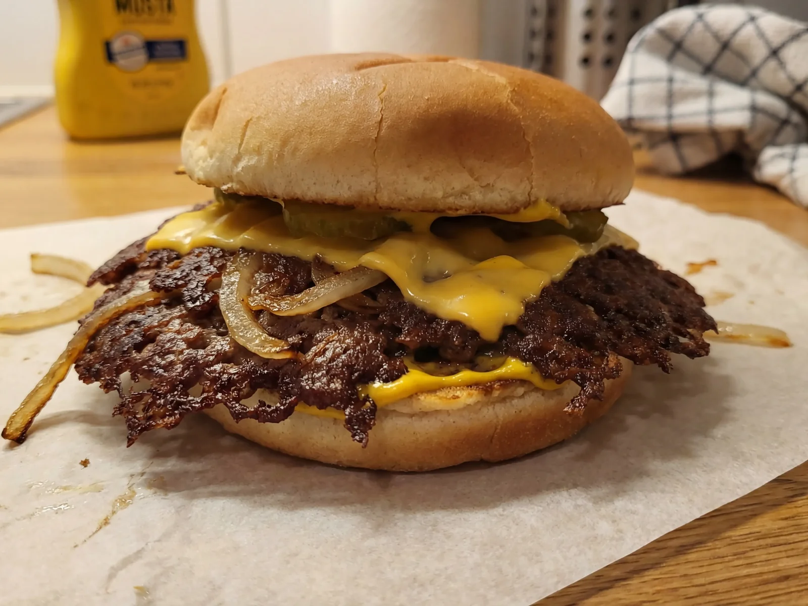 Oklahoma-Style Onion Smash Burger