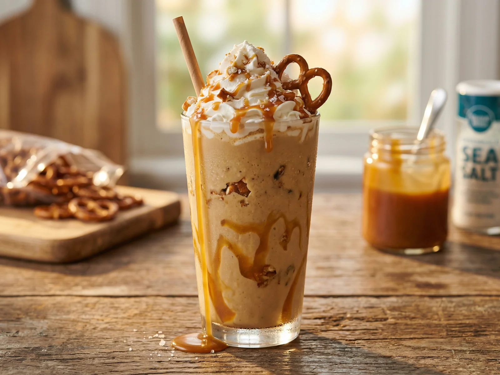 Salted Caramel Pretzel Milkshake